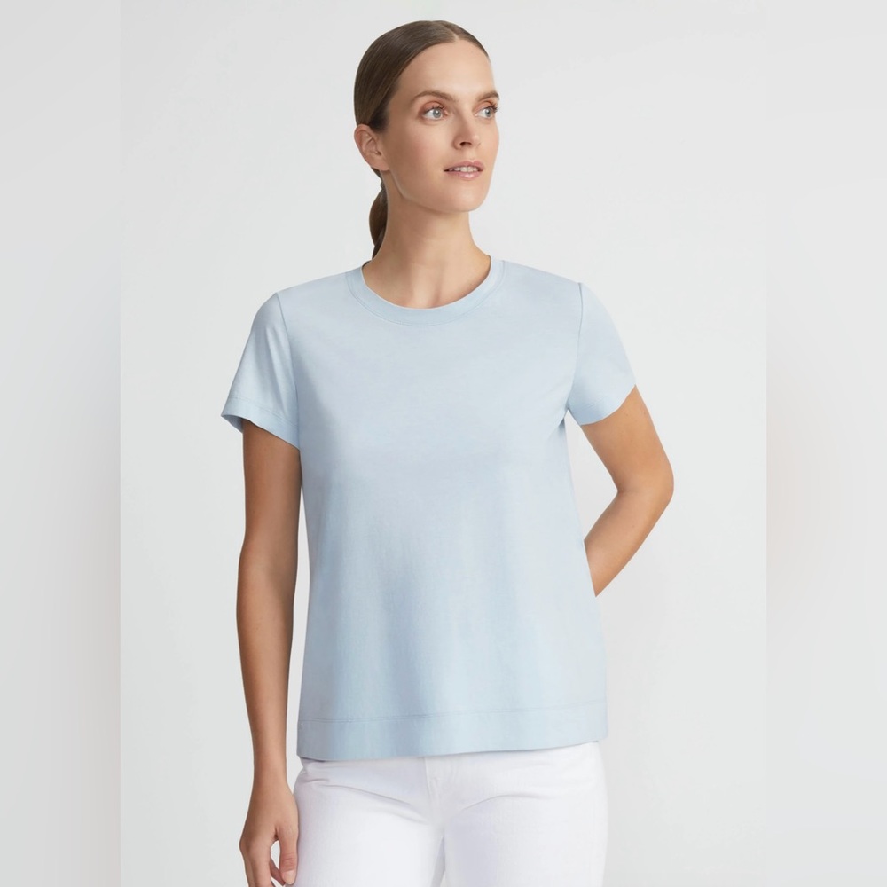 LAFAYETTE 48 New York 100% Cotton Jersey Modern Tee